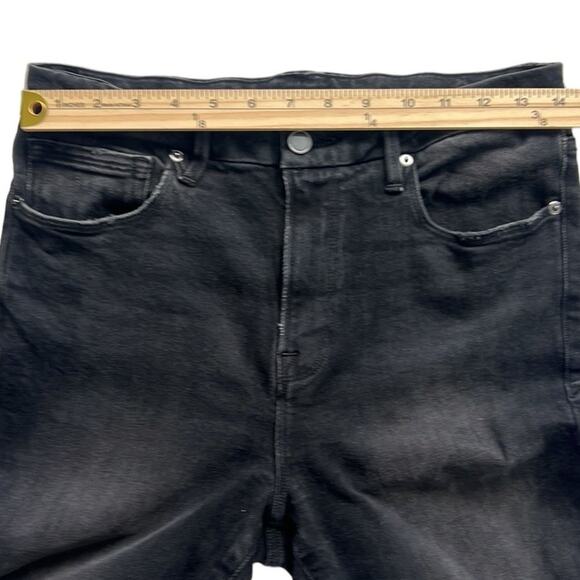 Good American Jeans 6/28 Faded Black Distressed GC625T Hi-Rise Skinny Ankle Boho - Picture 6 of 12
